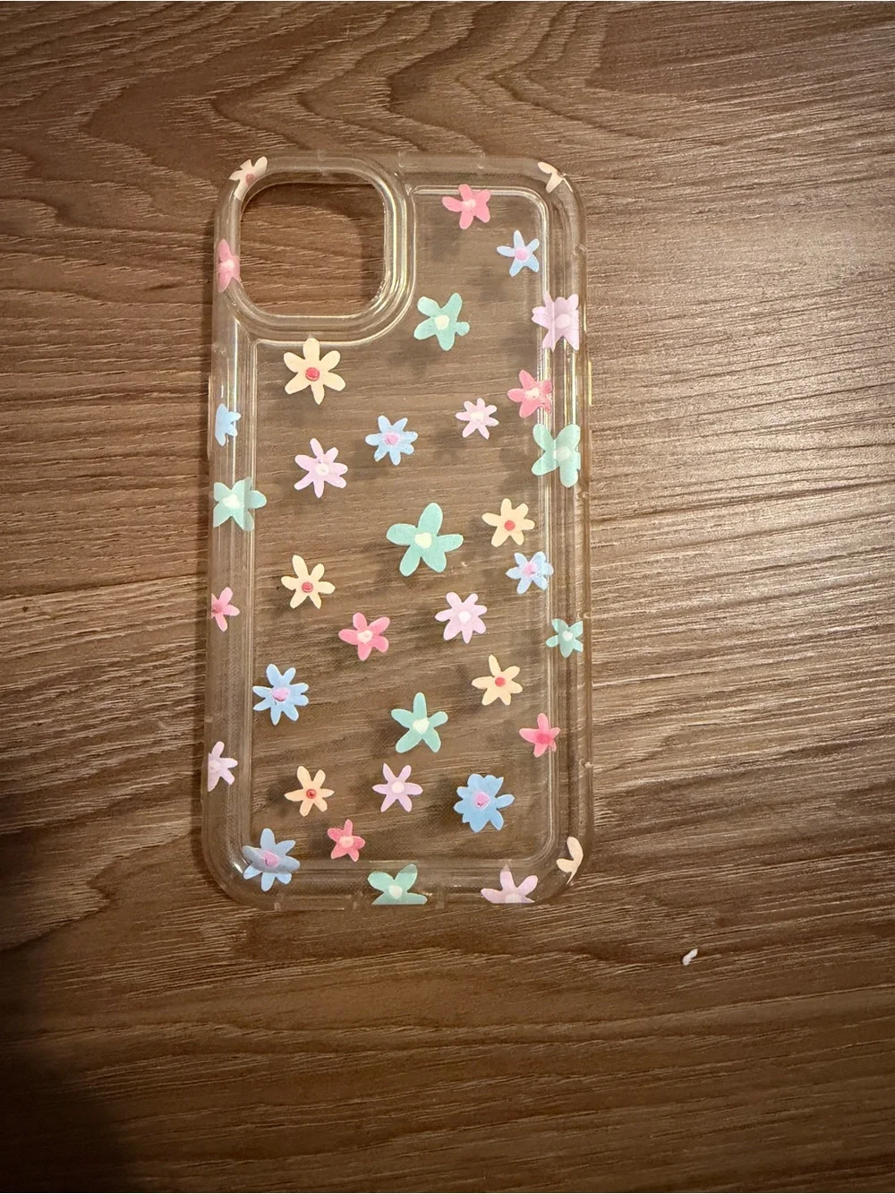 Clear Floral Phone Case with Pastel Flowers